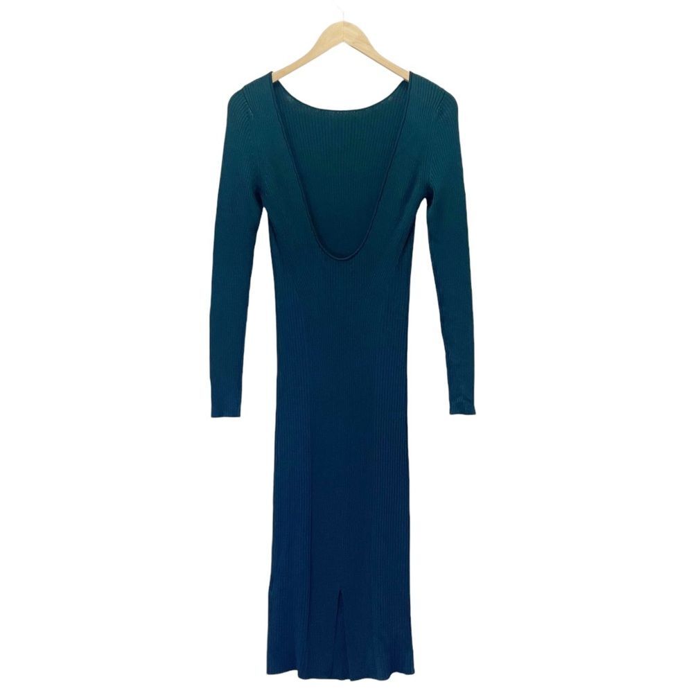 NWT Banana Republic Ines Scoop Back Sweater Dress in Pine Green Size Medium NEW - Picture 3 of 14